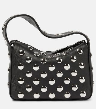 Elena Small Studded Leather Shoulder Bag