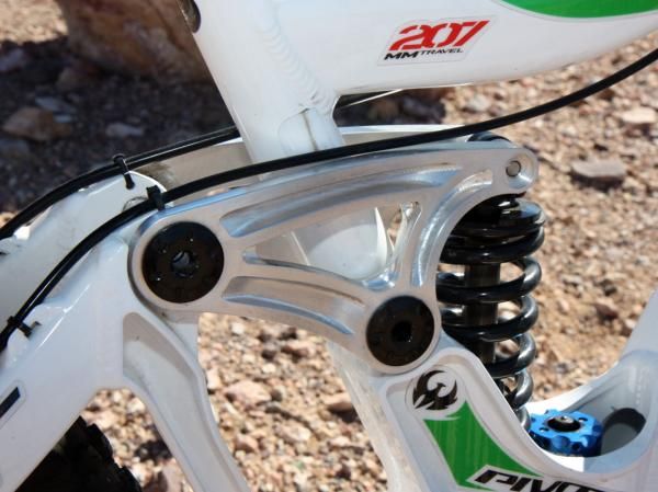 Enormous 17mm and 19mm axles mark each pivot of the Phoenix DH.
