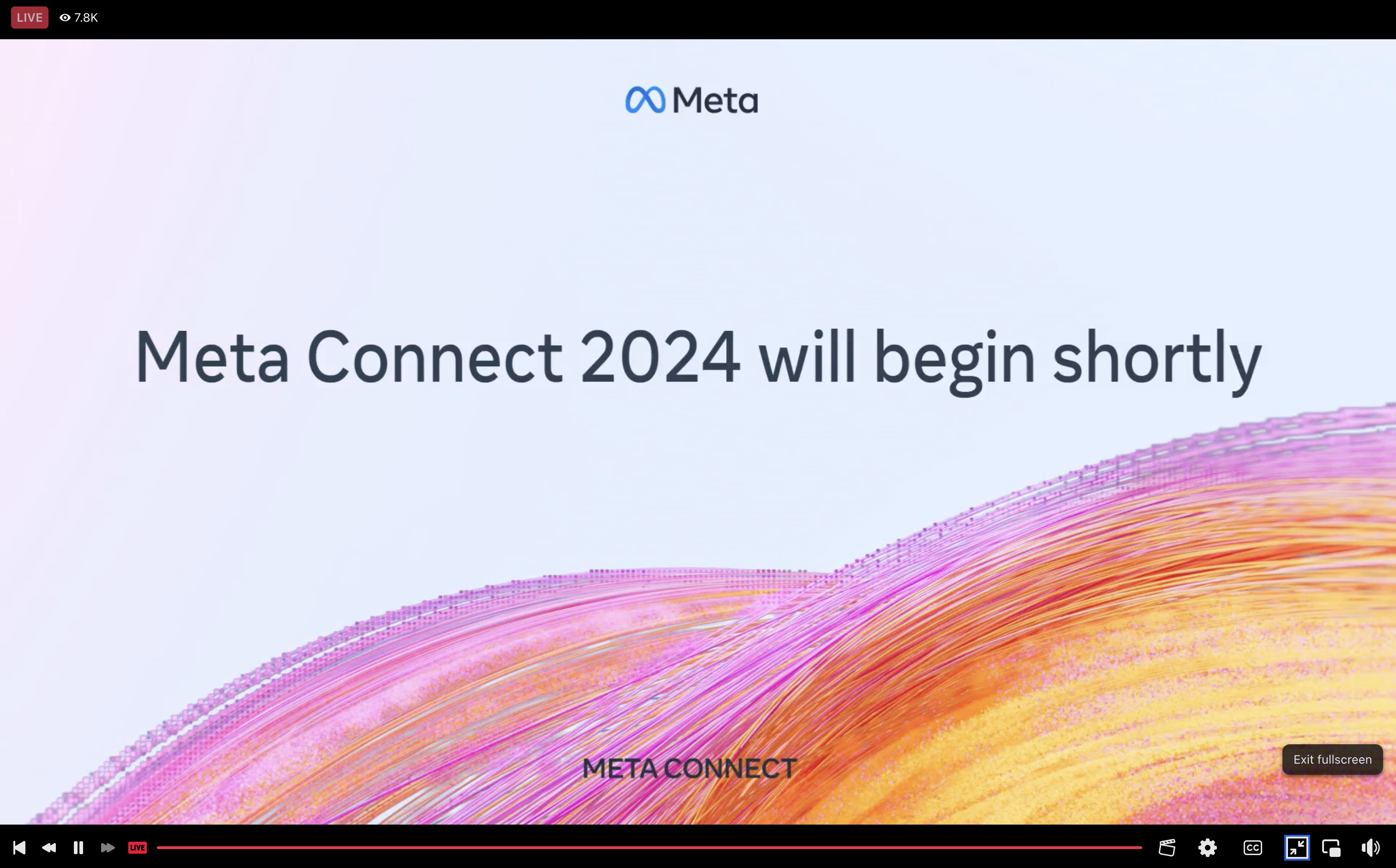 Meta Connect waiting screen on Facebook