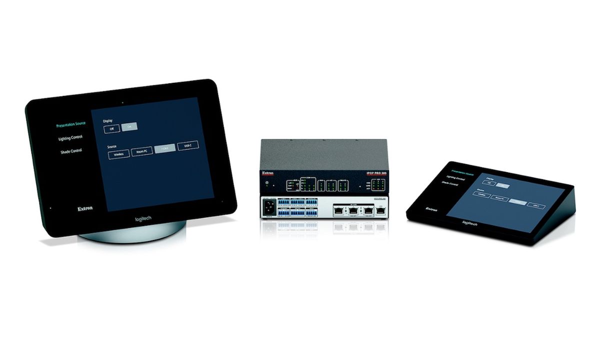 Extron AV control can now be part of Logitech SmartDock and Tap collaboration spaces. 