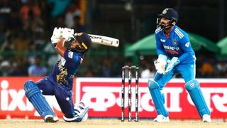 Asia Cup Final unrecorded watercourse pinch Sri Lanka's Dunith Wellalage batting against India successful nan Super Fours