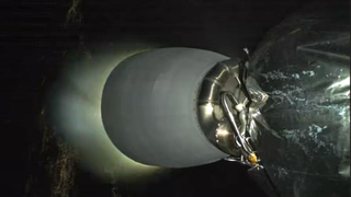 A Falcon 9 upper stage seperates fromn its lower stage over Earth on Monday (Nov. 25)