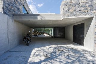 stone and concrete courtyard