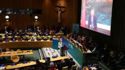 Chinese President Xi Jinping addresses United Nations climate summit via video link