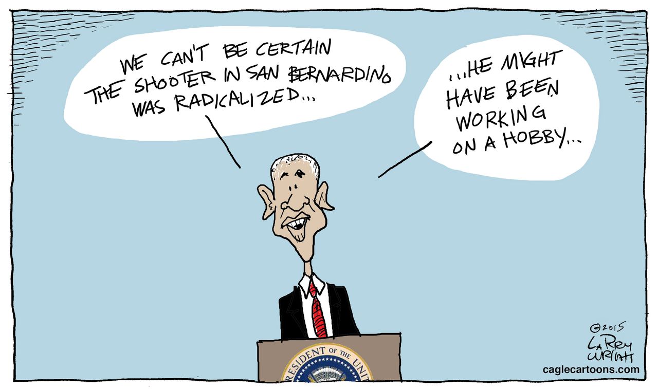 Obama cartoon U.S. San Bernardino shooting radical Islam