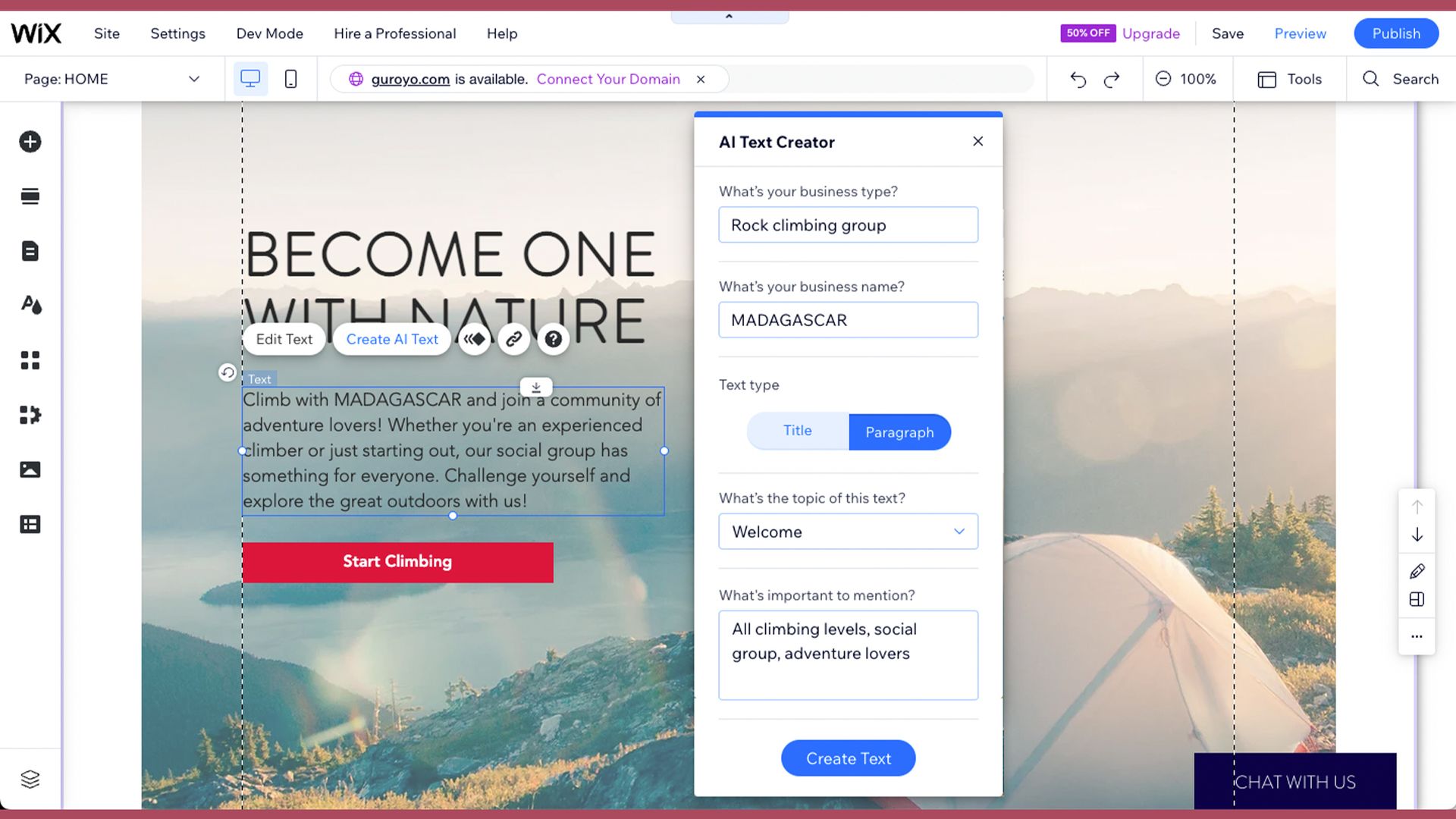Text creator