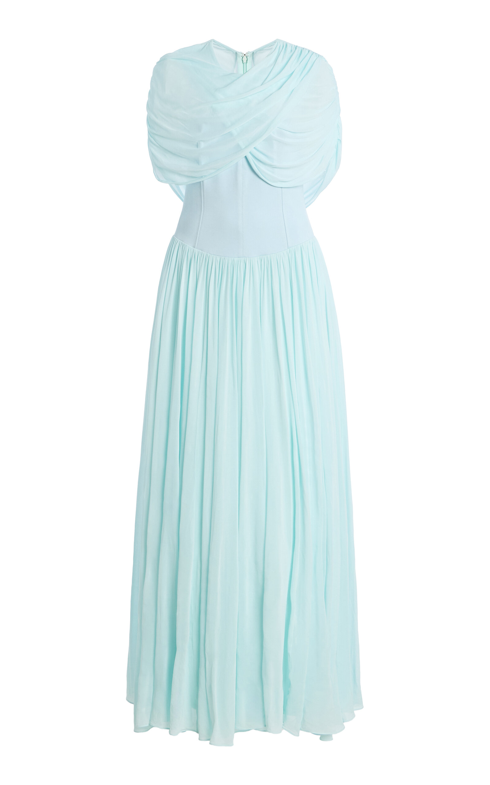 Nancie Draped Jersey Cape Midi Dress