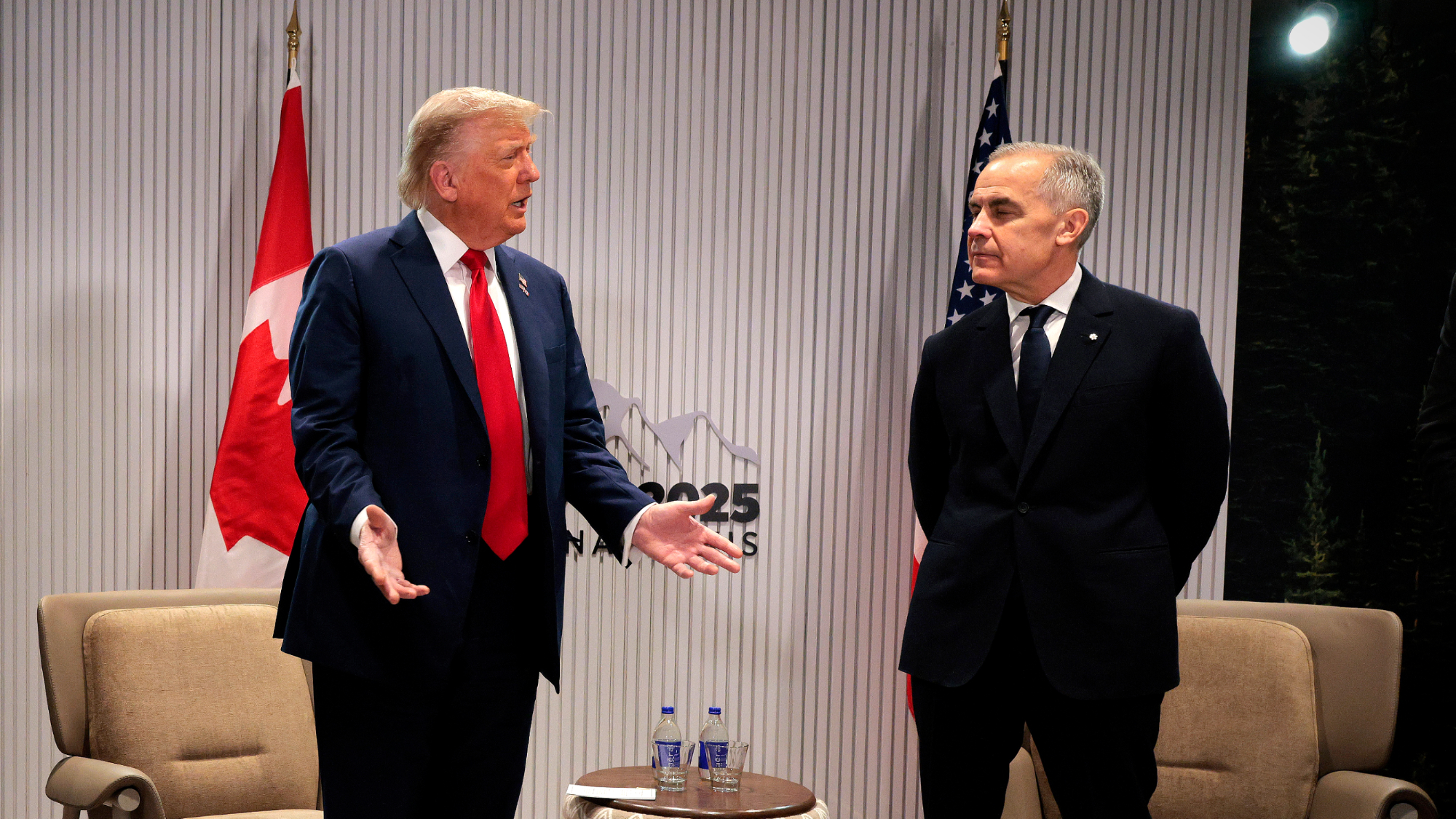President Donald Trump and Canadian Prime Minister Mark Carney at G7 summit