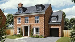 A detached Georgian home with columns