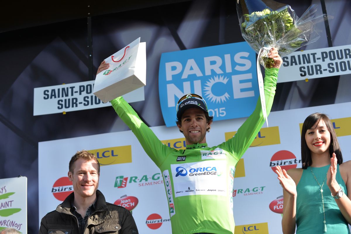 Michael Matthews in the green sprinter's jersey