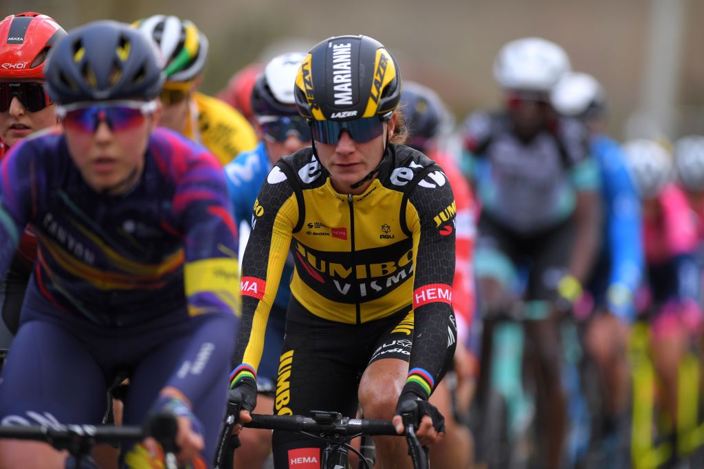 OETINGEN BELGIUM MARCH 14 Marianne Vos of Netherlands and Jumbo Visma Team during the 1st GP Oetingen Womens Elite a 120km race from Oetingen to Oetingen gpoetingen on March 14 2021 in Oetingen Belgium Photo by Luc ClaessenGetty Images