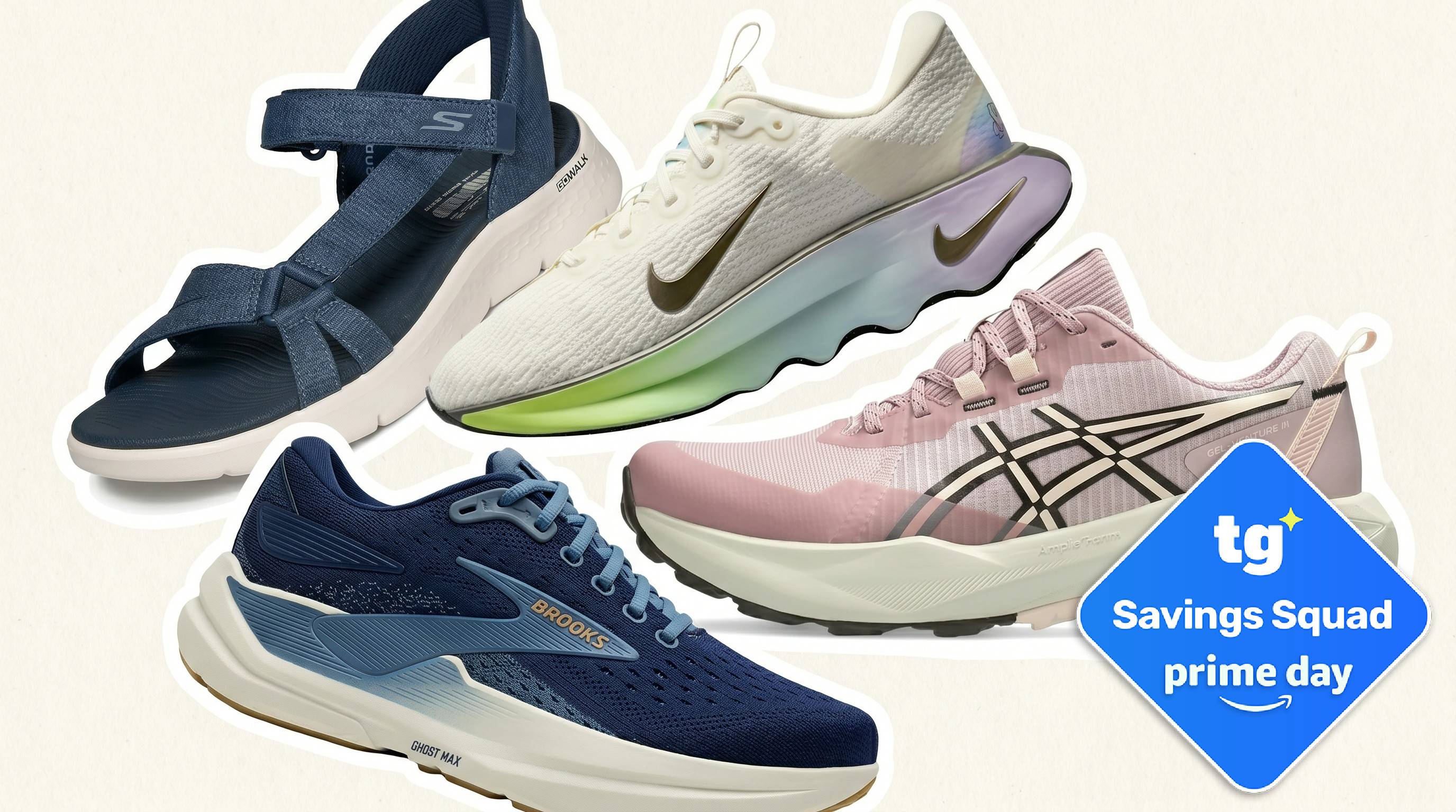 Walking shoes and sandals from Skechers, Brooks, Nike and Asics