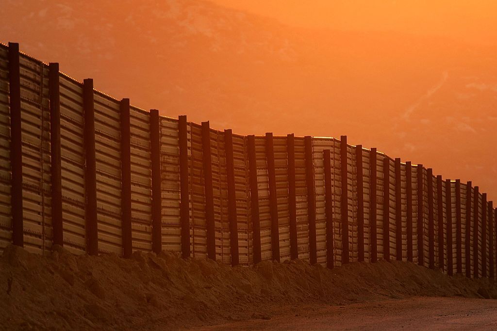 A portion of the U.S.-Mexico border wall.