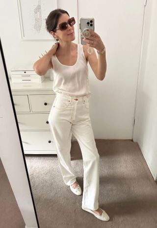 white slkvrlake jeans outfit