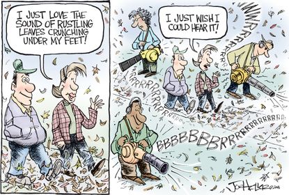Editorial cartoon U.S. autumn leaves