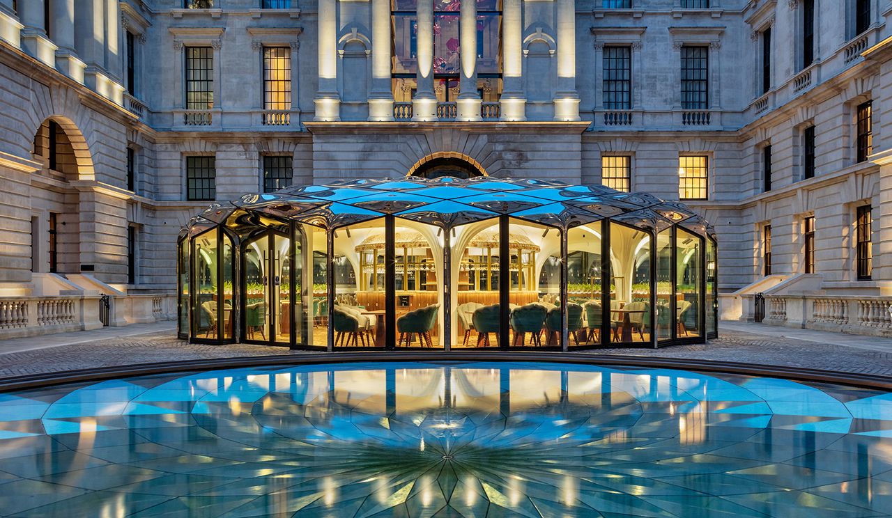 courtyard pavilion of cafe laperouse at OWO in London