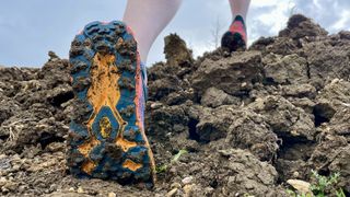 Hoka Speedgoat 5 worn by the author on the trails