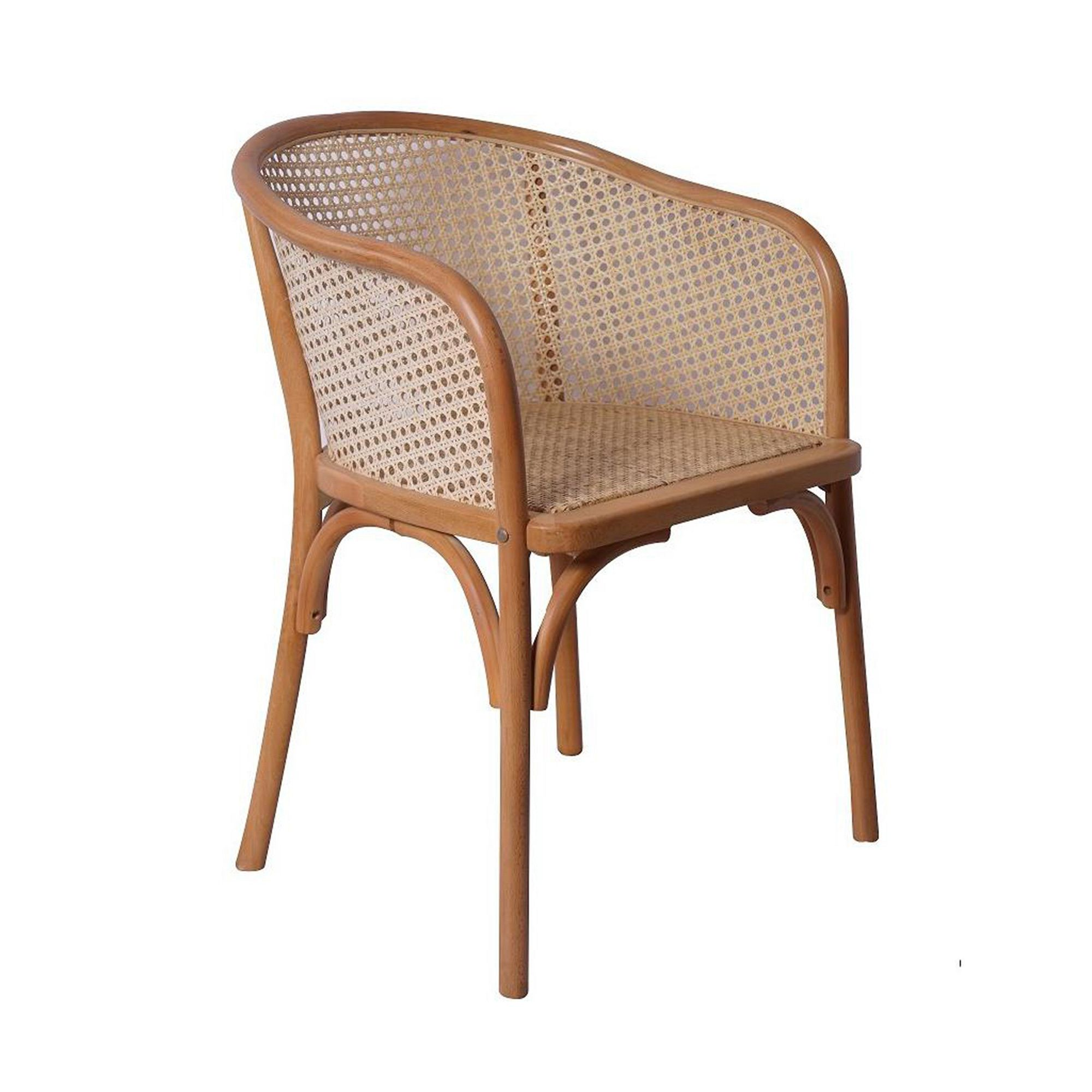 a dining chair with cane