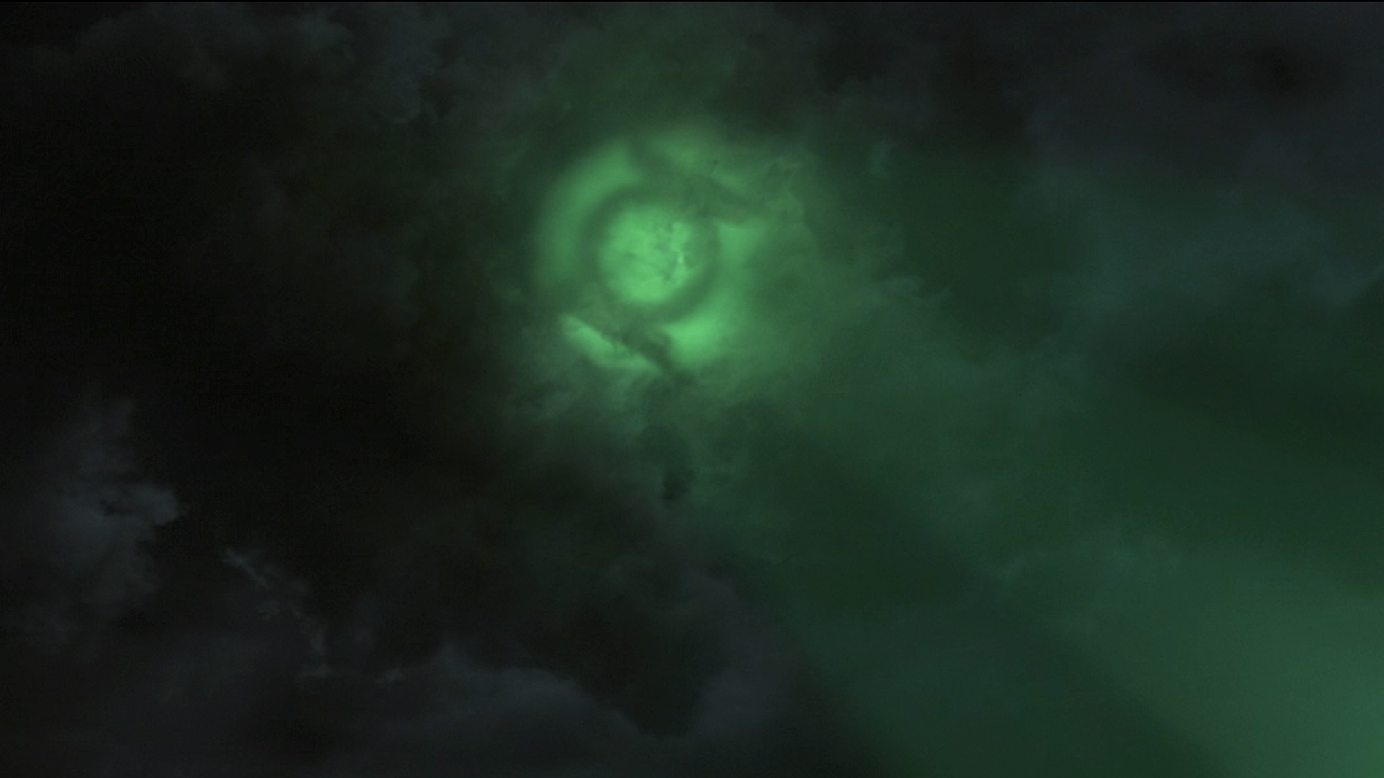 Green Lantern beacon signal in sky in Lanterns Episode 5