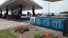 Gas prices are displayed at a Valero gas station near Youngstown, Ohio, along the Ohio Turnpike on July 17, 2008. 