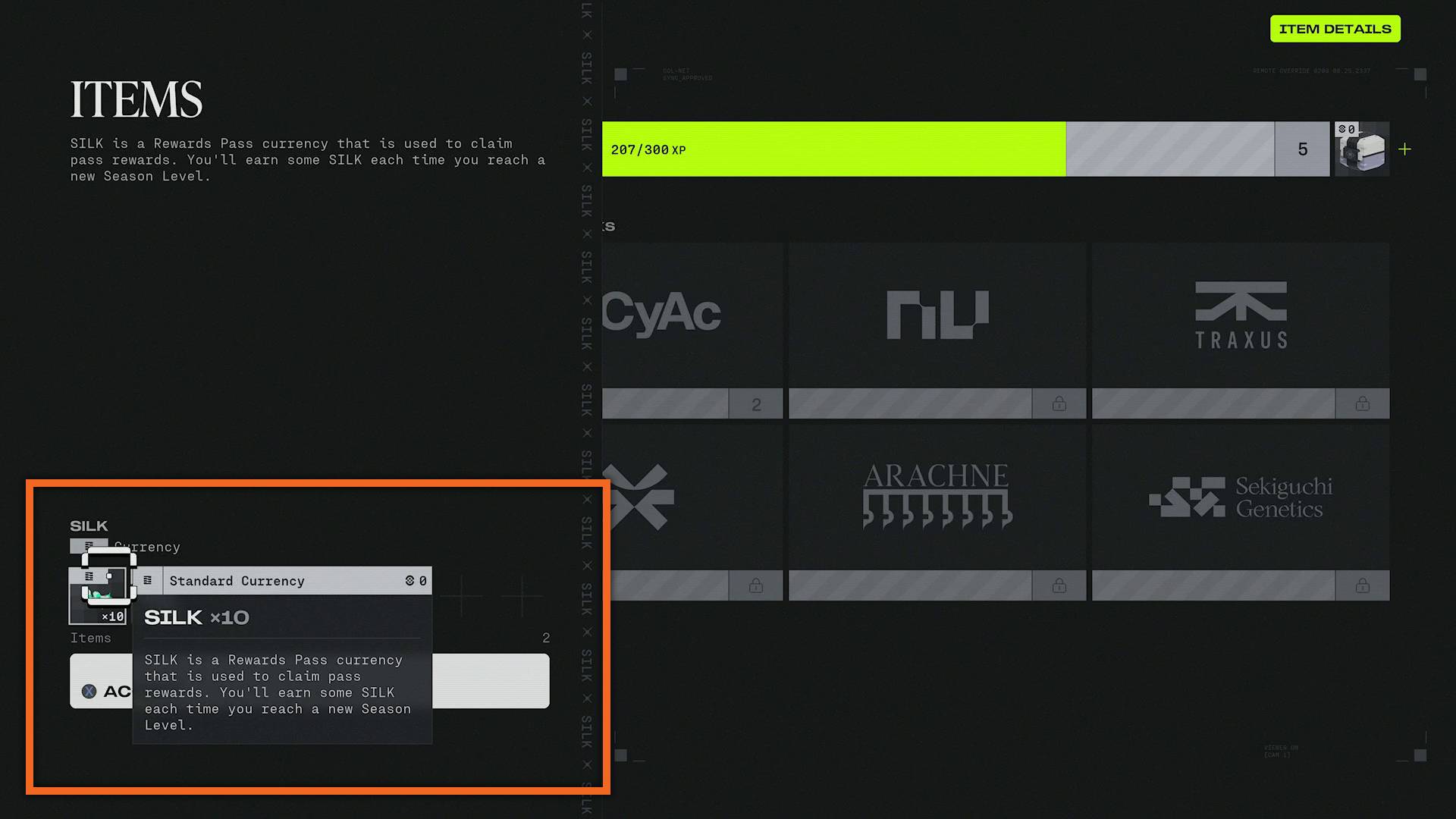 Marathon Silk currency reward for increasing season level