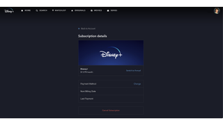 Image of Disney Plus subscription page