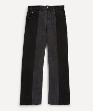 Contrast Denim Flare Jeans