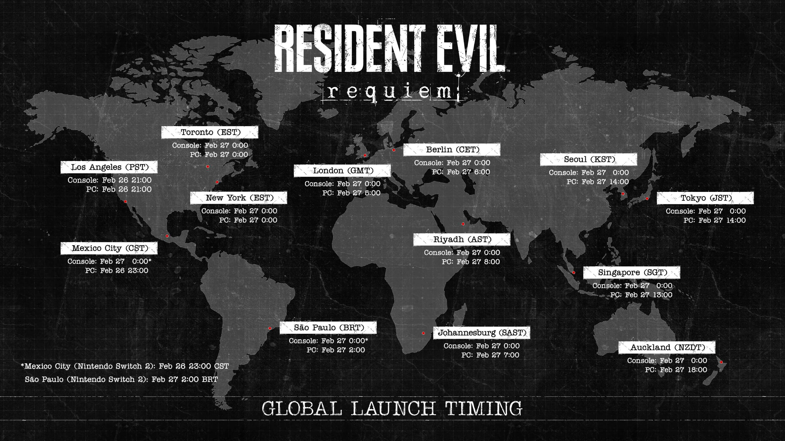 The official launch times for Resident Evil Requiem.