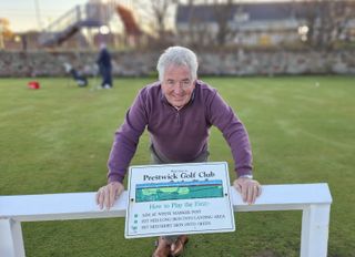 Sign on the 1st tee at Prestwick