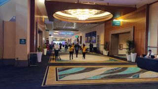 Small crowds in the morning at the MGM Grand for NetApp insight 2024