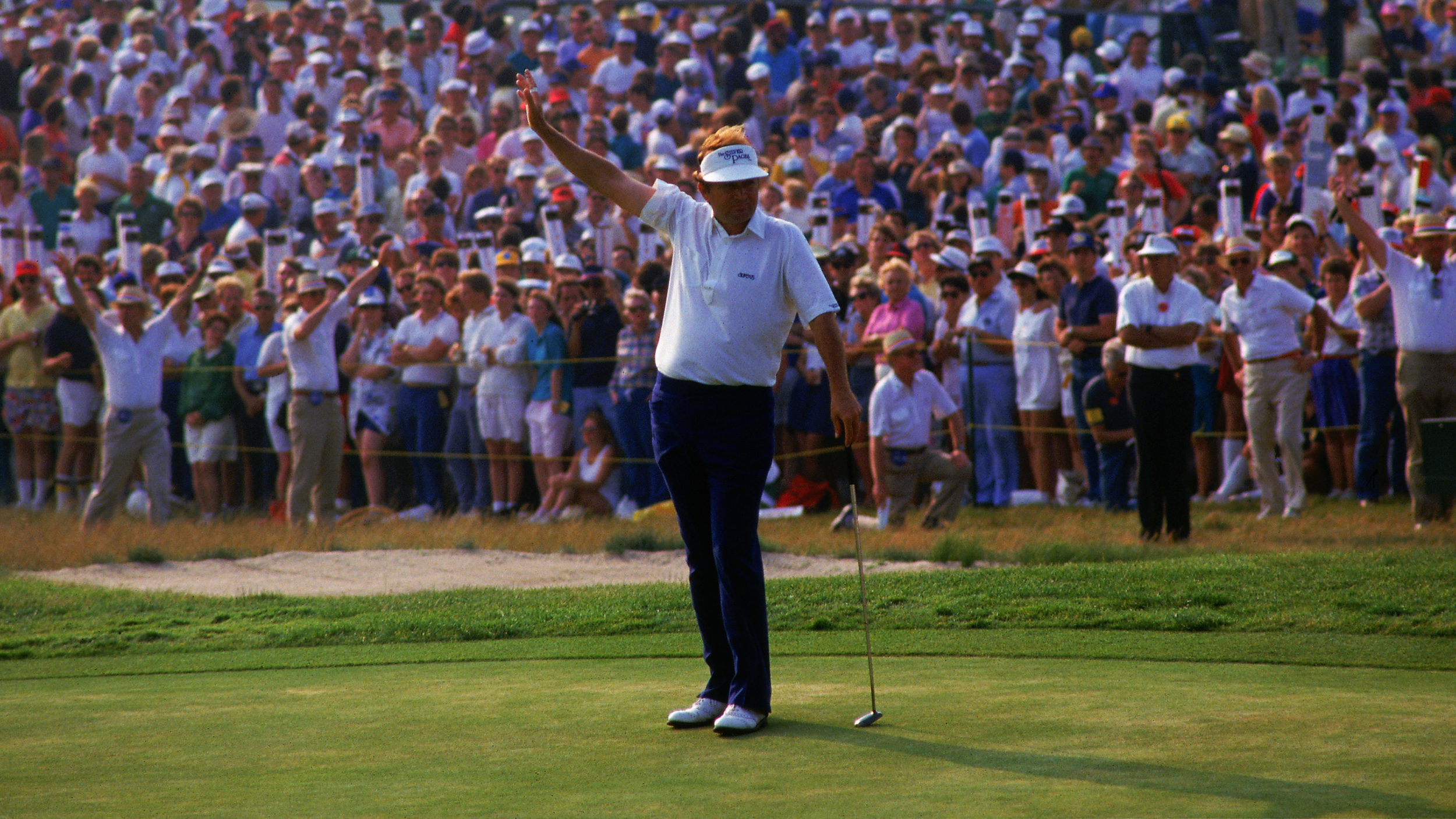 Raymond Floyd celebrates winning the US Open