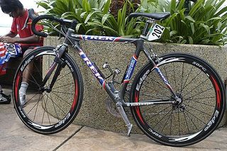 Mohd Jasmin Ruslan's Trek 5900 - the frame used by Lance Armstrong at the 2000 Tour de France.