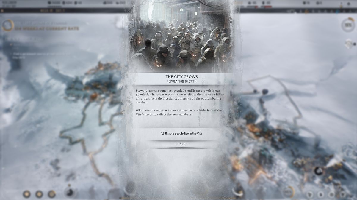 Frostpunk 2 workforce - Population growth