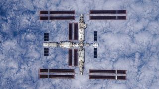 China's Tiangong space station with Earth in the background