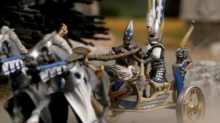 Warhammer: The Old World High Elves in a chariot led by horses