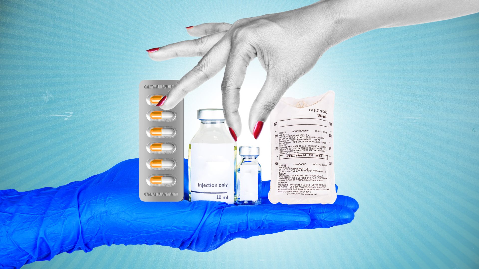 graphic of hand with medicine