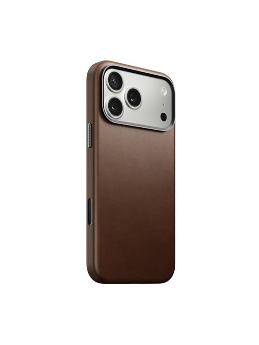 قاب چرمی سنتی Nomad قهوه ای سازگار با iPhone 17 Pro Max چرمی Magsafe شارژ گوشی سازگار برای iPhone 17 Pro Max