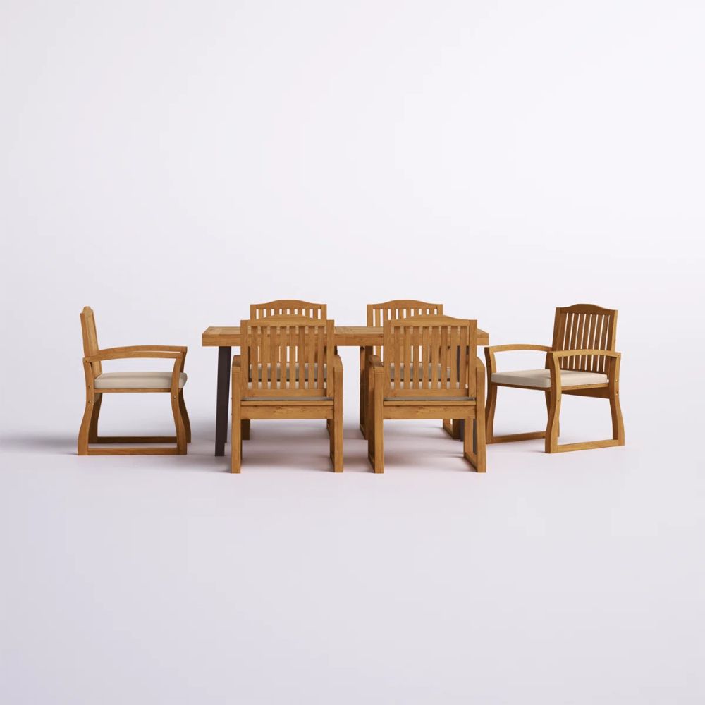 Anes 7 Piece Dining Set with Cushions