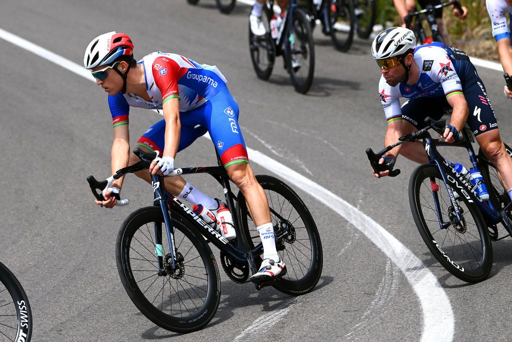 SCALEA ITALY MAY 12 Miles Scotson of Australia and Team Groupama FDJ competes during the 105th Giro dItalia 2022 Stage 6 a 192km stage from Palmi to Scalea Giro WorldTour on May 12 2022 in Scalea Italy Photo by Tim de WaeleGetty Images