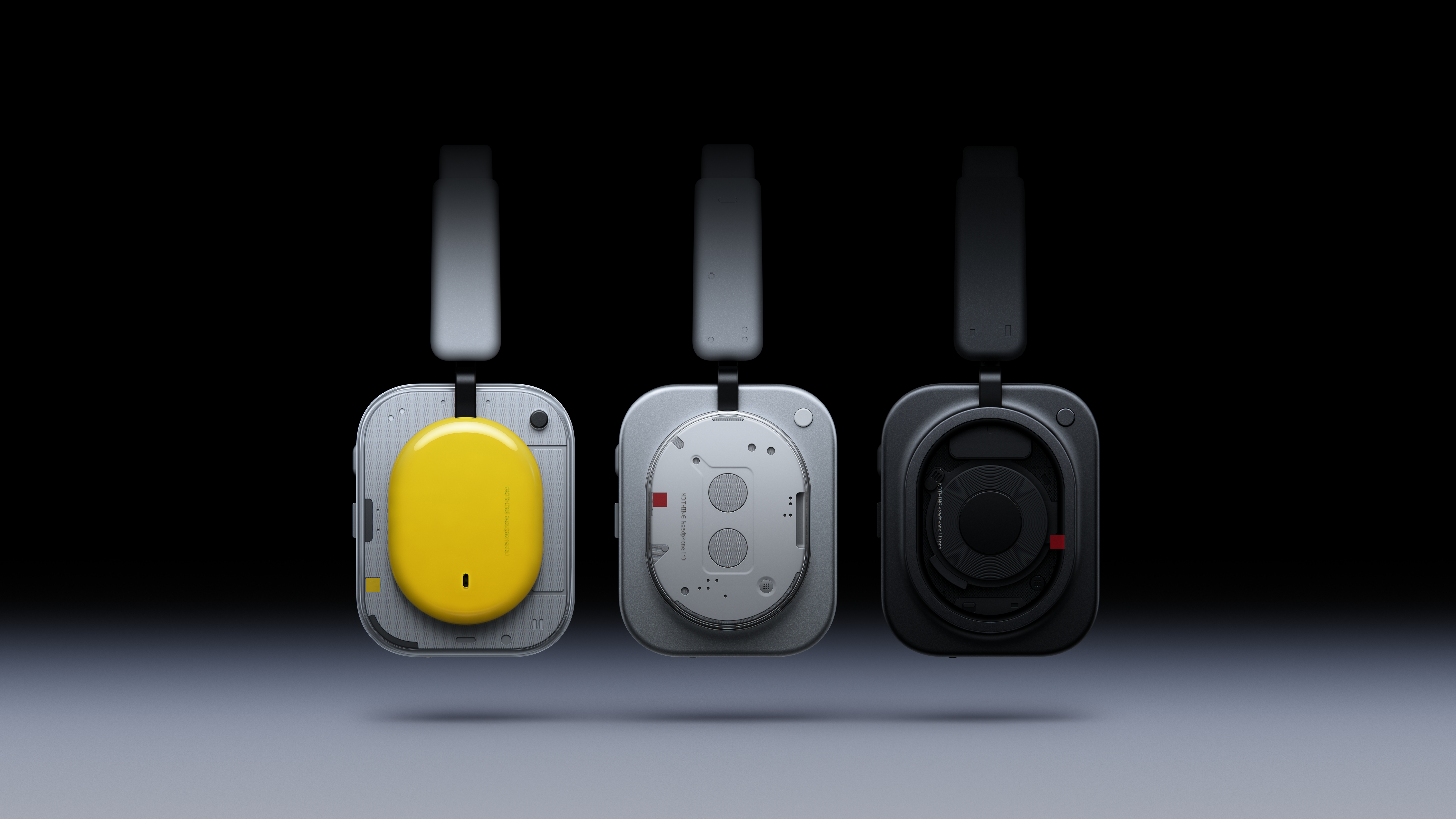 Nothing Headphone (1) Pro wireless headphones on a black background