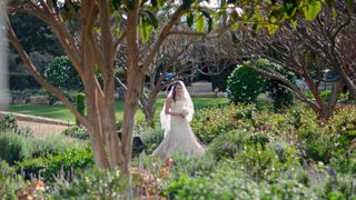 A bride getting married at the San Ysidro Ranch