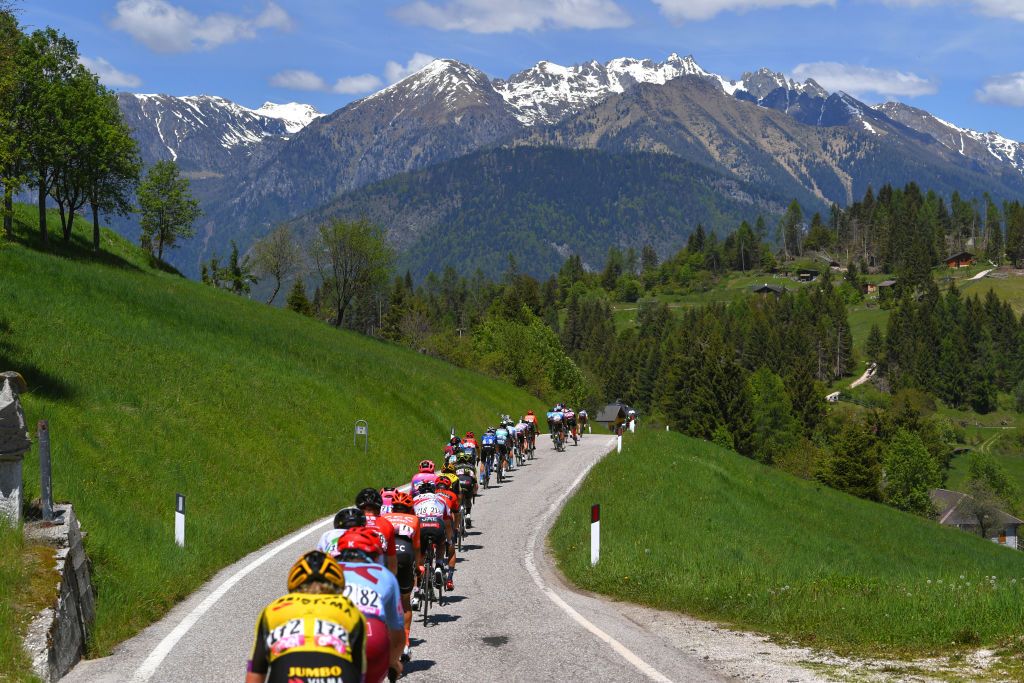 The riders head towards the Dolomites on stage 20