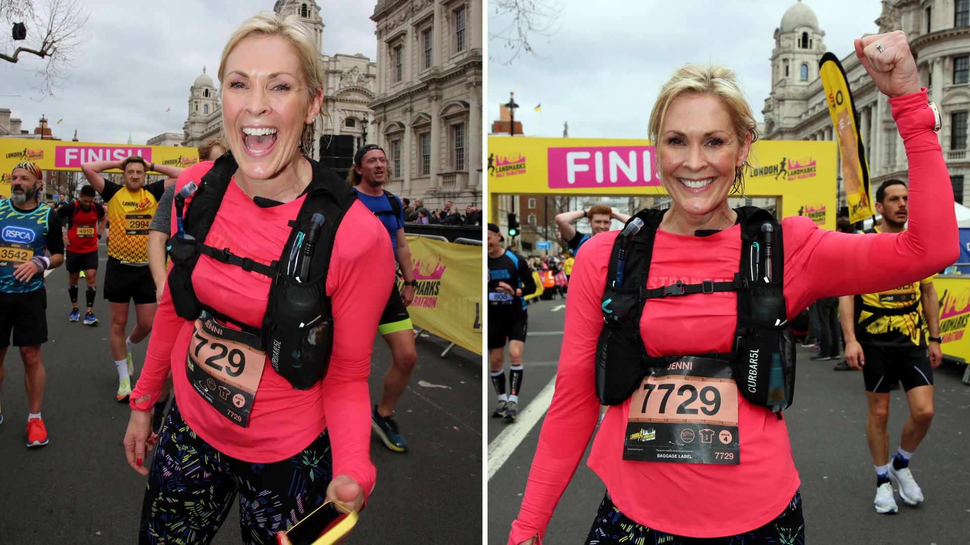 Jenni Falconer taking part in the 2023 London Marathon