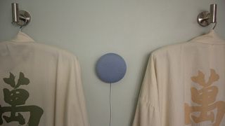 Nest Mini hanging on a wall