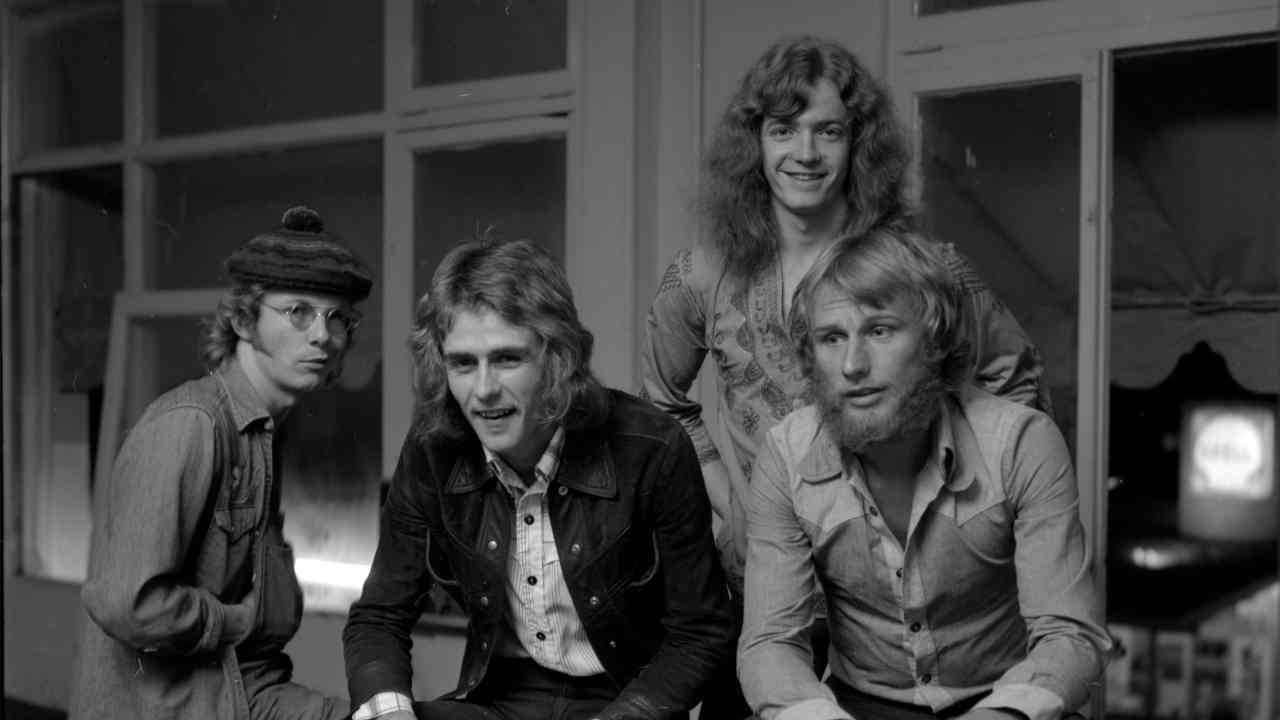 Wishbone Ash posing for a photograph in the 1970s