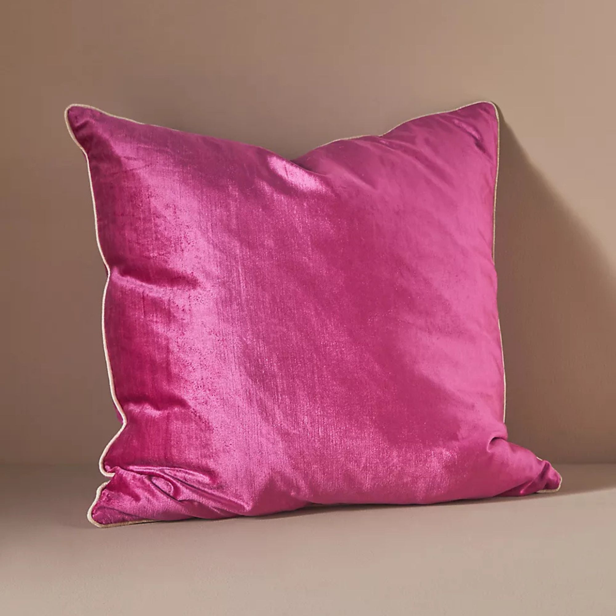Pink velvet throw pillow