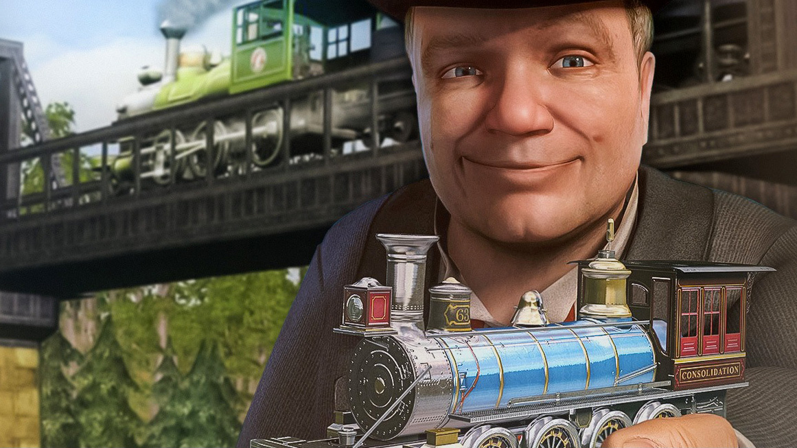 CGI Sid Meier holding a mini train