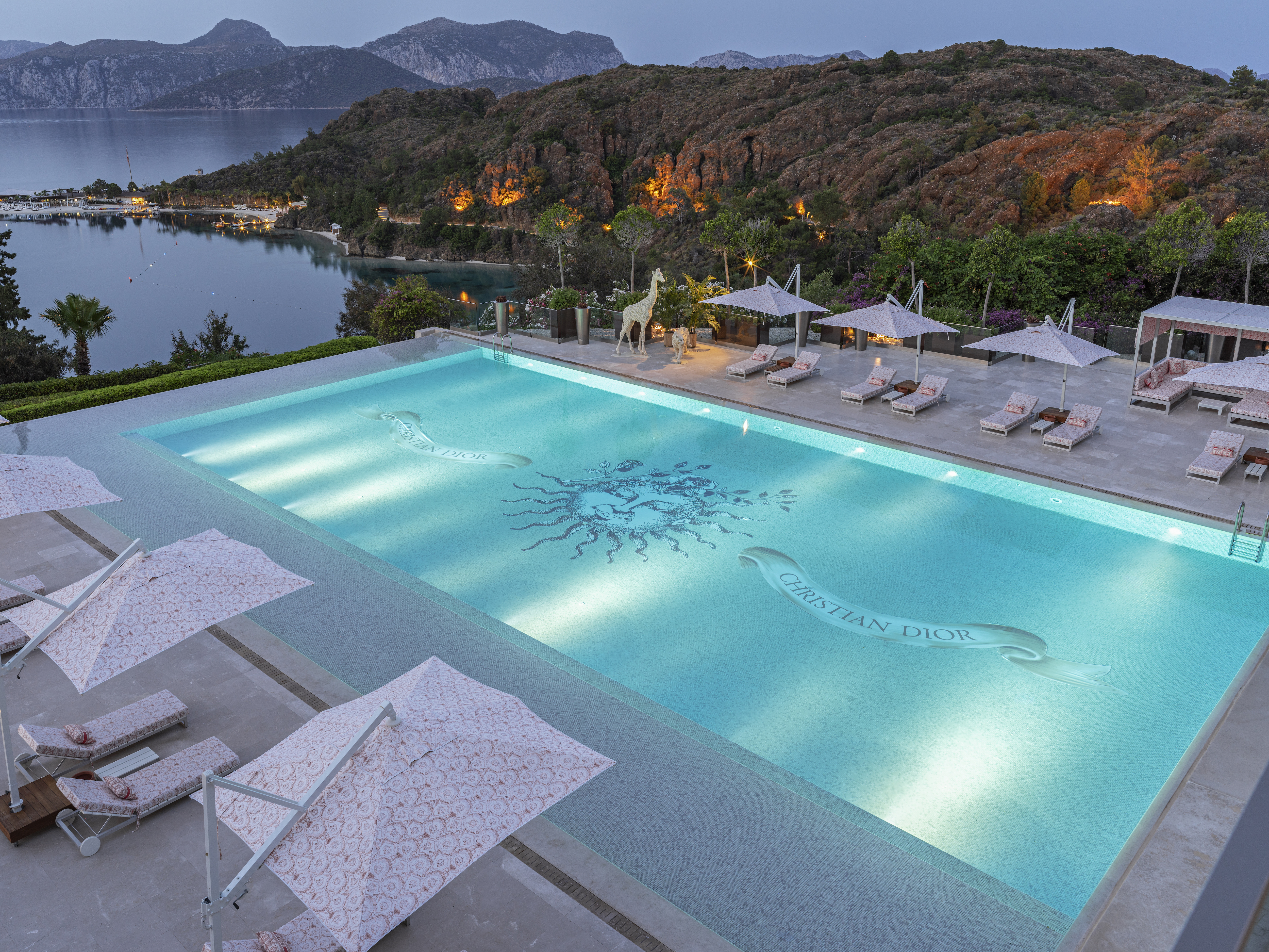 The Christian Dior-designed pool area at D Maris Bay in Turkey