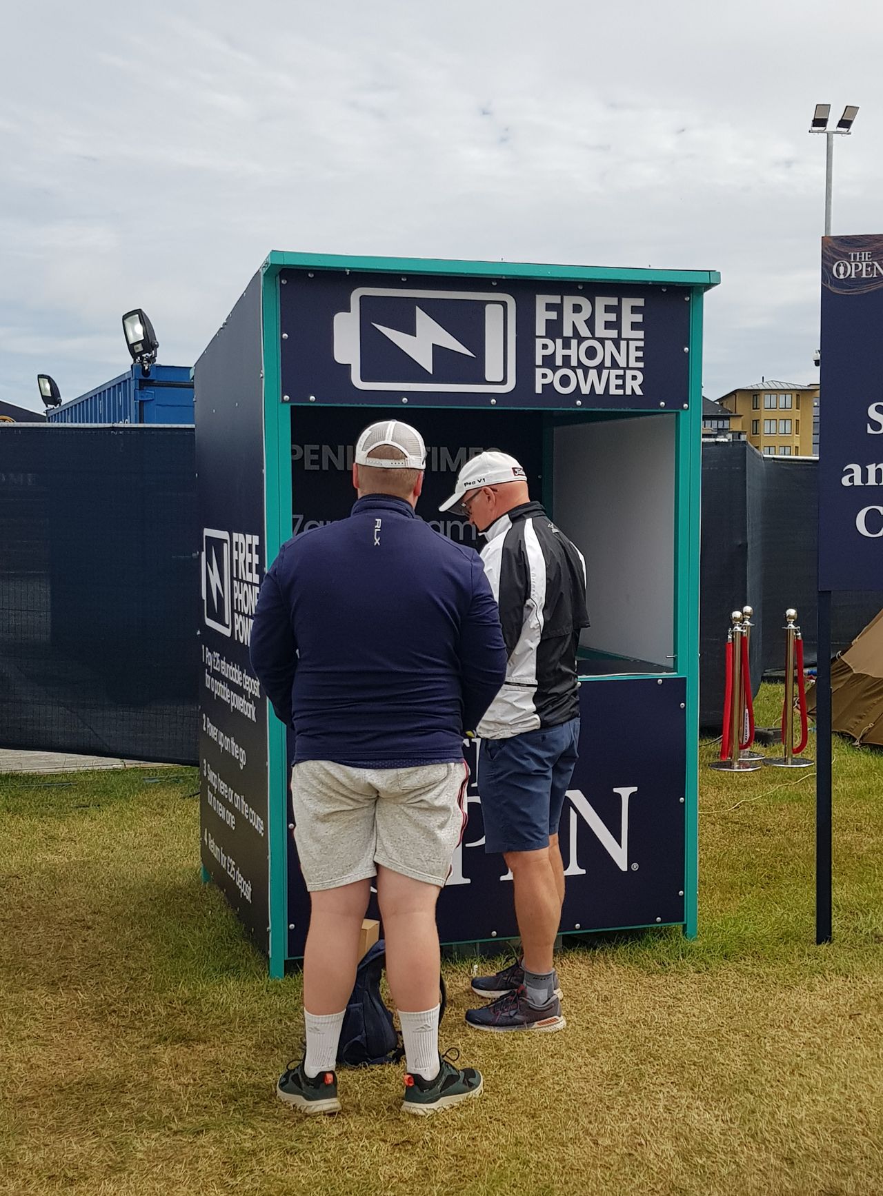 Campers charge phones