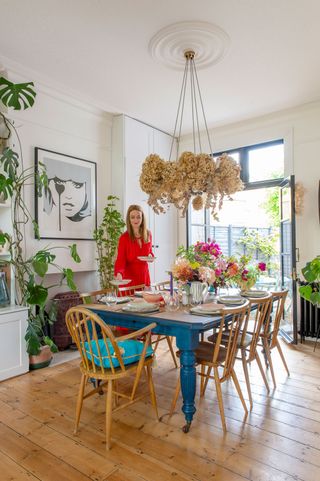Shoe designer Jacqueline has filled her renovated Edwardianhome with vintage furniture, art, plants and curios from Her travels